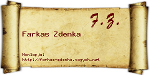 Farkas Zdenka névjegykártya